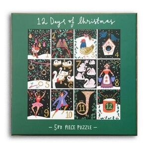 12 Days of Christmas Puzzle - 500 Piece by galison Art by Louise Cunningham